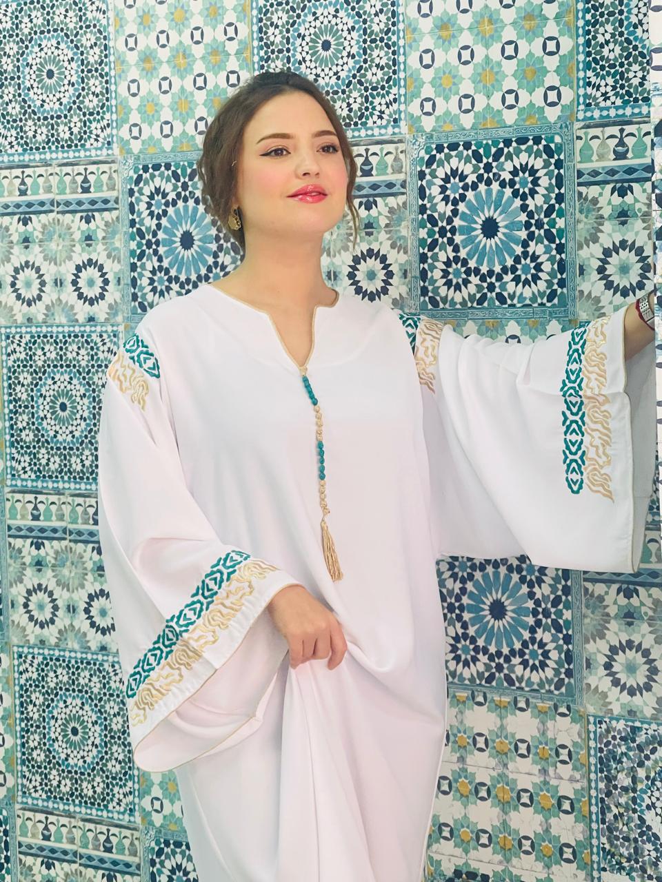 Caftan Marocaine bianco